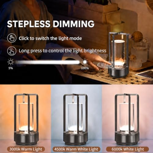 Lampe de table LED sans fil en aluminium, moderne et luxueuse, portable, pour intérieur et extérieur, avec commande tactile, alimentation par batterie, idéale pour les restaurants - Vente chaude - Product Image 3