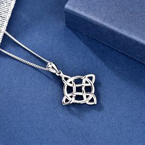 GP36 Vintage 925 plata esterlina nudo celta colgante para collar Cruz irlandesa árbol vida Trine eternidad amor joyería para mujeres - Product Image 4