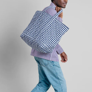 CDHAT New <b>Weekender</b> Shoulder Tote Canvas <b>Bag</b> Blue <b>Women</b> Travel All Seasons with Zipper Closure - Product Image 2