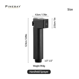 PINEBAY, современный стиль, пластиковый ручной душ, АБС, хромированный биде, для ванной комнаты, туалетная рука, черный <span class=keywords><strong>Shattaf</strong></span> Srayer - Product Image 4