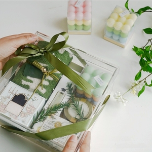 Vela Aromática en Forma de Cubo con Degradado de Color Pastel, Mini Esfera de Burbujas, para Decoración del Hogar y Regalo - Product Image 2