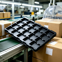 Plateau thermoformé noir en PET pour composants électroniques – OEM/ODM pour stockage en usine