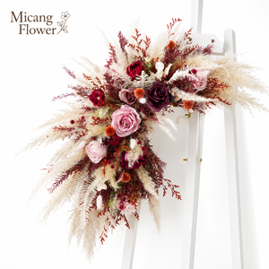 Dried Flower Garden Wedding Arch <strong>Swag</strong> Pink Welcome Sign Office Salon Backdrop Wall Boho Floral Arrangement Archway Decor Flower - Product Image 5