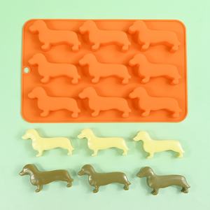 Moule à glaçons en silicone en forme de chien <span class=keywords><strong>teckel</strong></span> moule à gâteau de chiot jetable moule à glaçons au <span class=keywords><strong>chocolat</strong></span> - Product Image 4