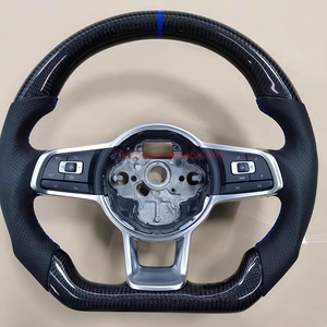 Volante de cuero completo medio perforado DOS <span class=keywords><strong>R</strong></span> <span class=keywords><strong>Line</strong></span> para Golf 5 6 7 <span class=keywords><strong>R</strong></span> MK5 MK6 MK7 Jetta Polo Passat CC B6 B7 - Product Image 2