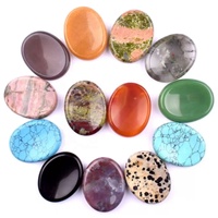 Pierre de méditation en agate de cristal naturel, pierres de pouce multi-gemmes pour la guérison et le soulagement de l'anxiété, pierre apaisante en vrac