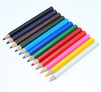 Crayons de couleur miniatures pour enfants, taille courte 3,5 pouces, pour dessin et golf (bois de tilleul, 6/12/24 couleurs, formes triangulaires/hexagonales)