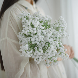 Bouquet de fleurs artificielles Gypsophile 30cm-100cm Blanc Décoration de mariage Ornement - Product Image 1