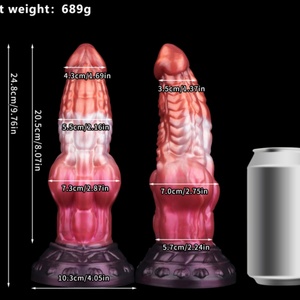 9.76" Dragon Knot <b>Dildo</b> Fantasy Liquid Silicone Anal <b>Dildos</b> With Strong Suction Cup Thick Knotted Butt Plug for Women Men - Product Image 5