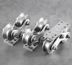 V rãnh Đôi bánh xe 304 thép không gỉ ròng rọc bánh xe cho Heavy Duty cổng - Product Image 4