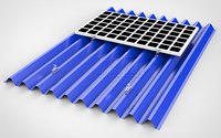 Pince de fixation pour panneau solaire sur mini-rail de toit en alliage d'aluminium pour toit en tôle trapézoïdale avec surface anodisée et durée de vie de 20 ans