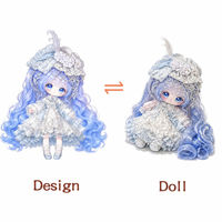 Poupée en peluche Lolita personnalisée avec robe en dentelle, cheveux longs bouclés et bonnet perlé, objet de collection, vente en gros