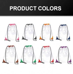 Custom Logo <b>Drawstring</b> Storage Outdoor Transparent PVC Bag Canvas Customized Custom Sports <b>Drawstring</b> <b>Backpack</b> Bag Outdoor Gifts - Product Image 2