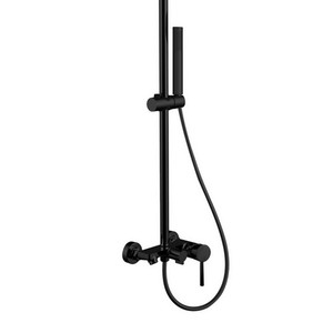 Kamalu KAM-ARTE NERO Black Finish Stainless Steel Fixed <b>Shower</b> Column <b>Shower</b> <b>Head</b> Hand <b>Shower</b> <b>Hose</b> Bath Jet Bath Hardware Sets - Product Image 2