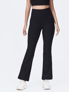 Pantalon de yoga taille haute respirant pour femme, style <span class=keywords><strong>vintage</strong></span>, coupe large, avec poches aux hanches, longueur intégrale - Product Image 5