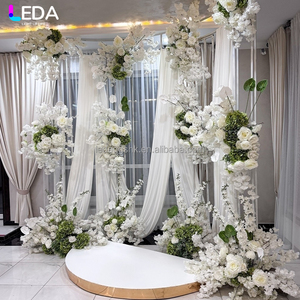 LEDA New Design white Curtain Metal <b>Backdrop</b> <b>Stand</b> for Wedding Stage Decoration Indoor Outdoor wedding Event Decoration - Product Image 1