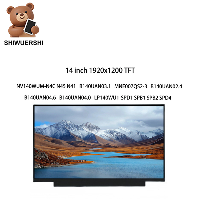14 Inch Lcd Screen 1920*1200 EDP 30pins 60Hz Replacement NV140WUM N4C N45 N41 B140UAN03.1 B140UAN02.4 LP140WU1 SPD1 SPB1 SPB2