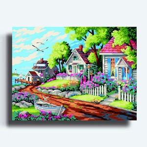 Tranh sơn dầu kỹ thuật số Tranh sơn dầu vẽ tay đơn giản Hoa Phòng khách phong cách sơn trang trí hoa hồng tường - Product Image 4