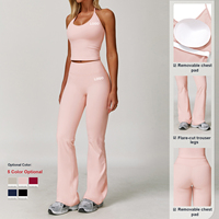 Vêtements de sport personnalisés de haute qualité, collants suspendus pour le cou, vêtements de yoga, vêtements de sport taille haute à séchage rapide, ensemble sportif de yoga pour femmes