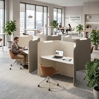 Poste de travail acoustique moderne le plus vendu, cabine insonorisée modulaire à dossier haut pour une personne, idéal pour les bureaux à aménagement ouvert