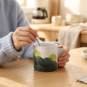 Chinese Style <b>Cute</b> Cartoon/Floral Pattern Pure Hand-painted Finland Personalized Underglaze Color Porcelain <b>Mug</b> Dishwasher - Product Image 3