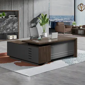 현대 경영진 에스크리토리오스 홈 오피스 변호사 보스 Ceo 비즈니스 책상 서랍 의자 현대 L 모양의 사무실 테이블