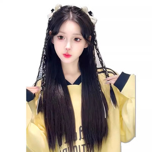 Extensions de cheveux tressées longues avec pinces, style nœud papillon princesse, pour femmes, en fibre haute température, pour queue de cheval tressée, style Miss - Product Image 5