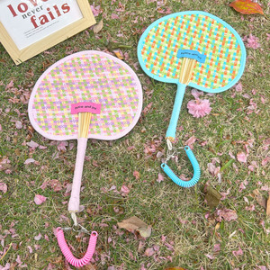 Ventaglio estivo artigianale in paglia di grano, ecologico, a forma di cuore, personalizzabile, bomboniera per matrimonio - Product Image 3