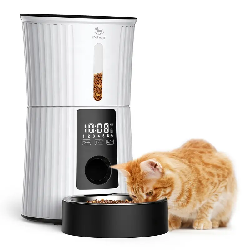 Mangeoire lente pour animaux de compagnie à puce Distributeur automatique de nourriture pour chats Distributeur Smart 6 Meal LCD