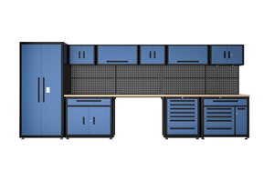 Professional Grade Workshop &amp; Garage Combo <strong>Workbench</strong> with Built-in Drawers and Cabinets - Product Image 6
