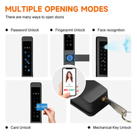 Serrure de porte intelligente à reconnaissance faciale de qualité commerciale ultra-étroite, étanche, avec mot de passe par empreinte digitale et carte, application Tuya, contrôle à distance, ODM/OEM