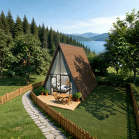 Kit de maison préfabriquée DYCE à ossature triangulaire, conteneur plat moderne et respirant pour bureau ou villa privée, conception modèle 3D