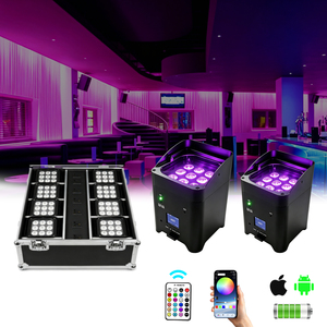 Luz LED Par de 9x18W, Inalámbrica, con Batería, WiFi, RGBWAUV 6en1, DMX, para Iluminación de Escenarios, Bodas, Fiestas, DJ, Discotecas, Eventos, Iglesias, Alquiler - Product Image 1