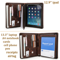 Porte-documents rétro en cuir huilé tanné végétal, sacoche portable pour ordinateur portable 13,3 pouces, mallette plate pour affaires, travail, bureau et voyage