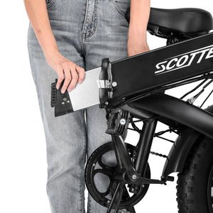 Bicicleta eléctrica plegable de montaña y urbana con cuadro de aleación de aluminio, neumáticos de 20*4 pulgadas, batería de litio de 36V 10.4AH y frenos de doble disco. - Product Image 5
