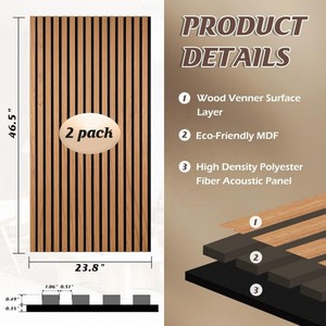 Paneles Acústicos de Madera de Nogal en 3D, Paneles Acústicos Insonorizantes, Panel Acústico de Madera Akupanel para Oficina - Product Image 2