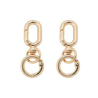 Boucle à ressort ovale en alliage de zinc, plaque métallique, attache à ressort, porte-clés en métal fait main, boucle d'interverrouillage à ressort ouvert