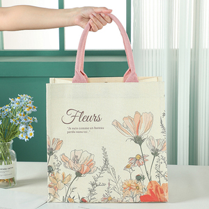 Borsa in tela da donna personalizzata con motivo stampato alla moda con disegno di cartoni animati borsa in cotone Shopping <span class=keywords><strong>Calico</strong></span> materiale per promozioni - Product Image 1
