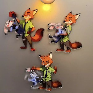 แม่เหล็กติดตู้เย็นซูโทเปีย นิคและจูดี้อะคริลิคตกแต่งรูปทรงไม่สม่ำเสมอของขวัญวันเกิด - Product Image 1