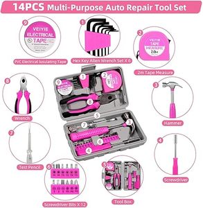 Kit d'urgence routière pour véhicules, trousse de premiers soins rose pour <span class=keywords><strong>voiture</strong></span>, kit de sécurité automobile, <span class=keywords><strong>assistance</strong></span> pour les voyages routiers pour femmes - Product Image 4