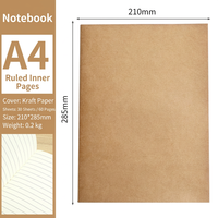 Carnet de notes A6 imprimé avec reliure agrafée, en papier kraft, à pages vierges ou à pois, carnet de voyage rechargeable, planificateur.