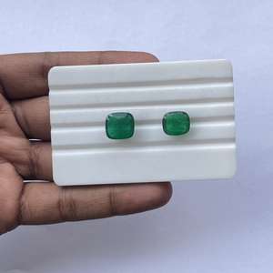 Pierres précieuses naturelles émeraude verte du Zambie certifiées IGI, taille coussin facettée, 8mm 10mm, pour la création de bijoux, qualité AAA 1-5 - Product Image 3