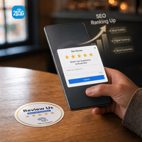 Plaque NFC personnalisée en acrylique étanche 13,56 MHz pour affichage de table de restaurant, carte de commentaires NFC