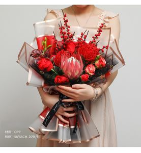 Película de gelatina de doble borde dorado para el Día de San Valentín, envoltura de flores, pegatina artesanal, ramo, papel de regalo, venta al por mayor - Product Image 3