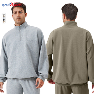 Maglietta sportiva all'ingrosso da <span class=keywords><strong>uomo</strong></span> in stile sportivo Activewear 1/2 <span class=keywords><strong>con</strong></span> cappuccio <span class=keywords><strong>felpa</strong></span> <span class=keywords><strong>con</strong></span> cappuccio personalizzata a manica lunga in bianco - Product Image 1