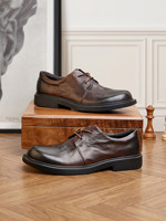 Chaussures habillées décontractées pour hommes, confortables, à lacets, à semelle épaisse, bout rond, style Derby, respirantes, légères, pour l'été