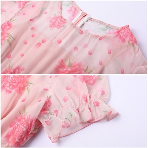MANNI Chiffon <strong>Flo</strong> Print Dresses With Scarf, Elastic Waist Light and Elegant Long Dress - Product Image 4