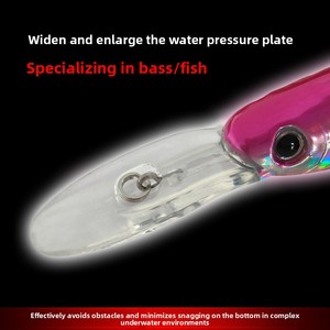 Señuelo artificial rígido ABS Brave Water Ghost Long-Tail Minnow de hundimiento profundo con sonajero para pesca de precisión realista en agua dulce - Product Image 3