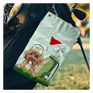 Custom Funny Pet Dog Golf Towel Quick Drying Printed Microfiber Blank Printed Golf Towels for Sport Towel