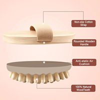 Brosse de massage en bois naturel pour drainage lymphatique, Gua Sha, masseur de cuir chevelu en bois, sculpteur corporel, anti-cellulite